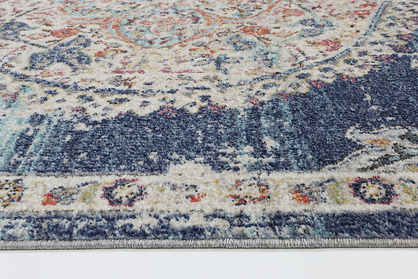 Glenmere Hollow Medalion Transitional Navy & Multi Rug
