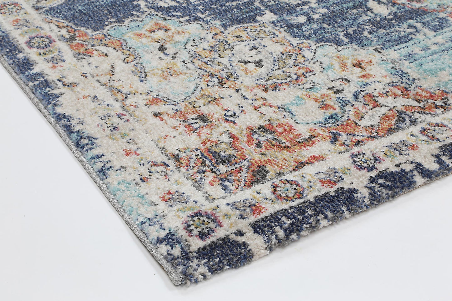 Glenmere Hollow Medalion Transitional Navy & Multi Rug