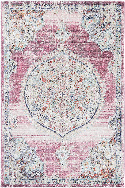 Glenmere Hollow Medalion Transitional Blush Rug