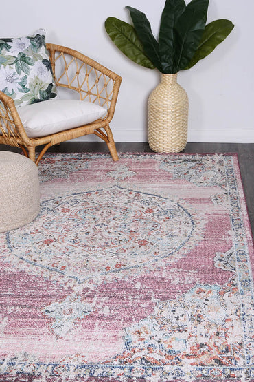 Glenmere Hollow Medalion Transitional Blush Rug