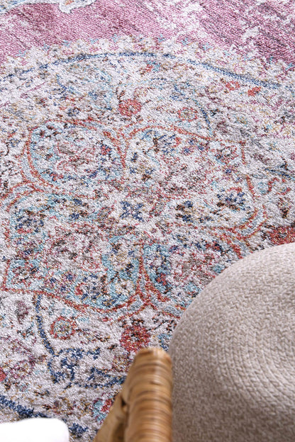 Glenmere Hollow Medalion Transitional Blush Rug