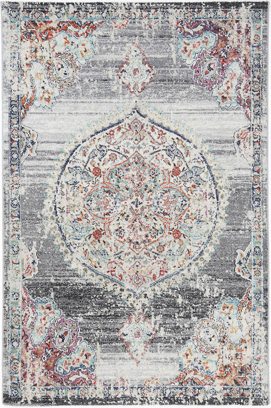 Glenmere Hollow Medalion Transitional Grey Rug