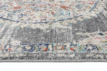 Glenmere Hollow Medalion Transitional Grey Rug