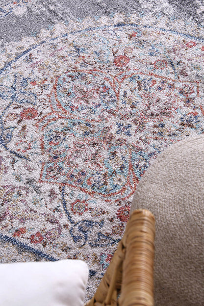Glenmere Hollow Medalion Transitional Grey Rug