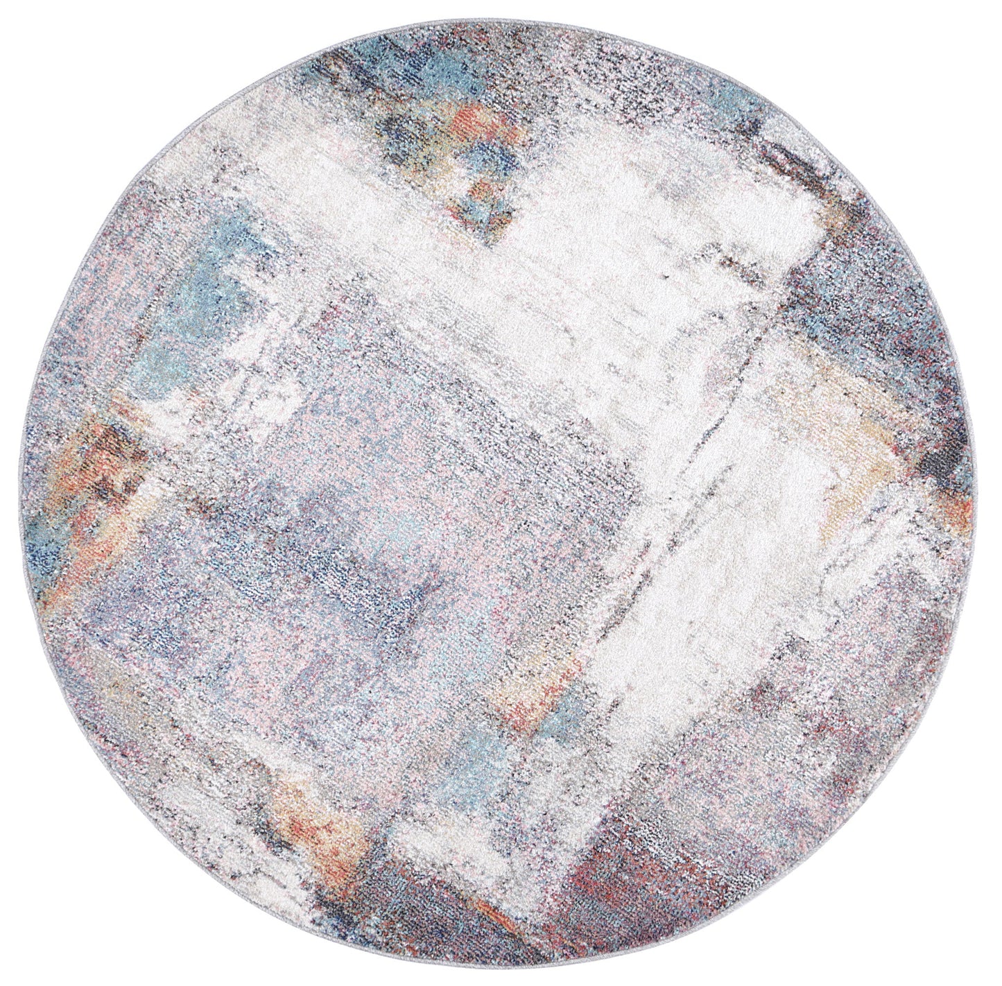 Glenmere Aveza Abstract Grey Round Rug