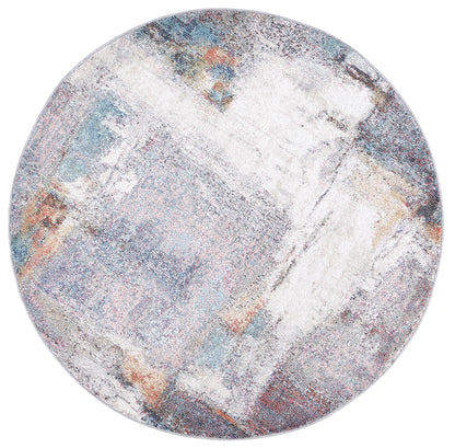 Glenmere Aveza Abstract Grey Round Rug