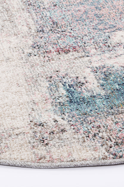 Glenmere Aveza Abstract Grey Round Rug