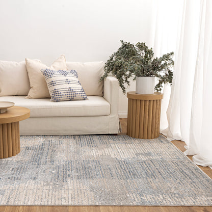 Rug & Rest Abstract Blue Rug - SANTA03