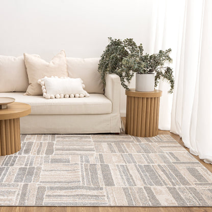 Rug & Rest Tetris Neutral Rug - SANTA04