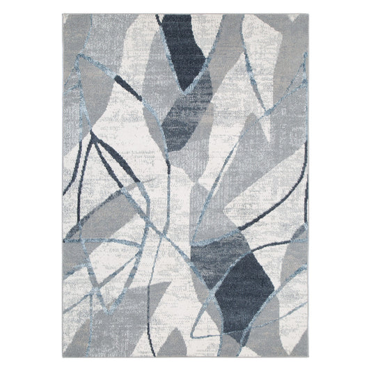 Rug & Rest Rhythm Grey Blue Rug - SANTA07