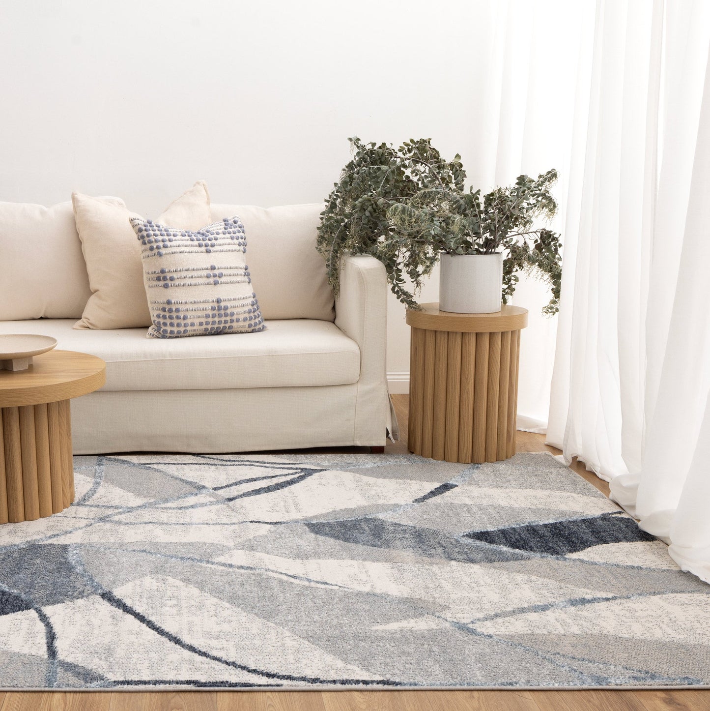 Rug & Rest Rhythm Grey Blue Rug - SANTA07
