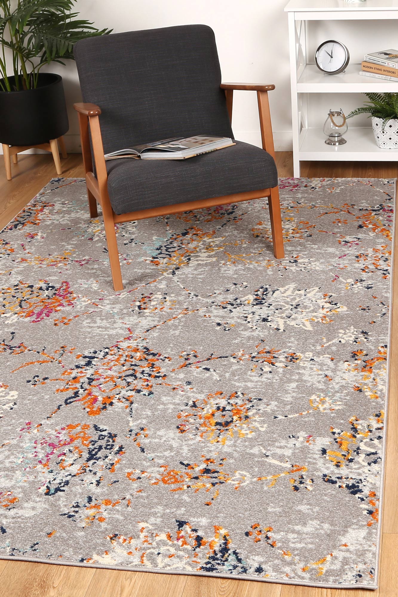 Roselle Catina Grey & Multi Contemporary Rug