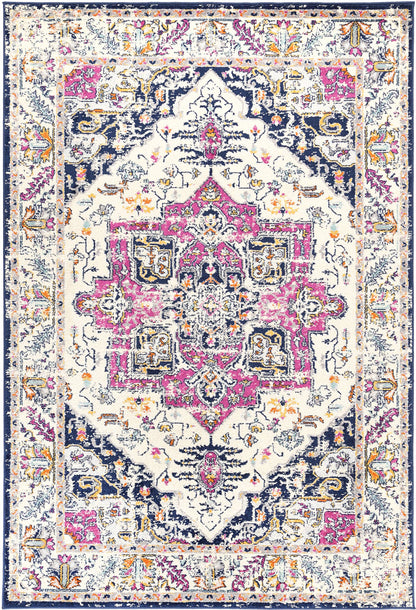 Roselle Nicosia Navy & Pink Transitional Rug