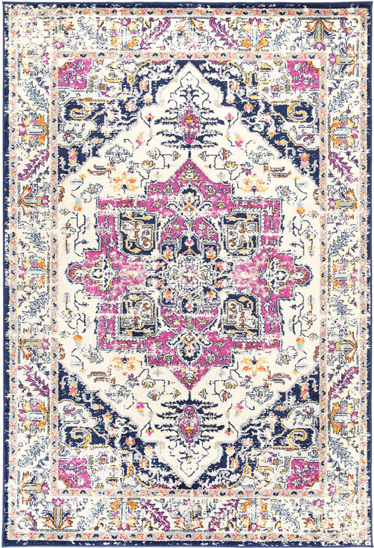 Roselle Nicosia Navy & Pink Transitional Rug