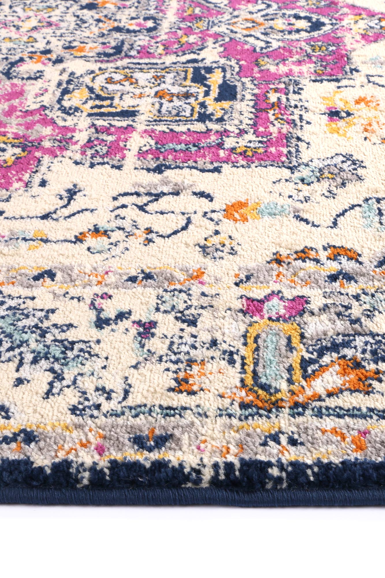 Roselle Nicosia Navy & Pink Transitional Rug