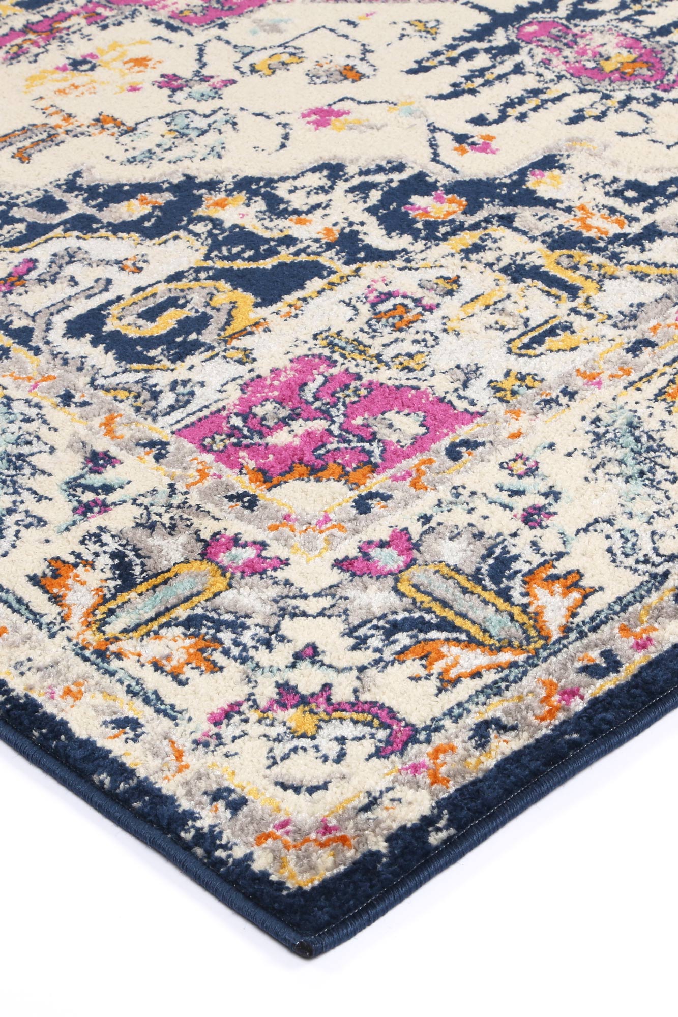 Roselle Nicosia Navy & Pink Transitional Rug