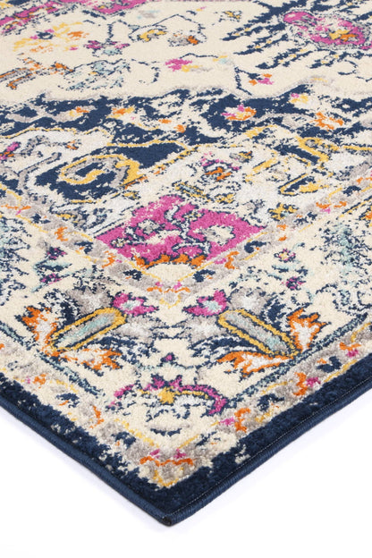Roselle Nicosia Navy & Pink Transitional Rug