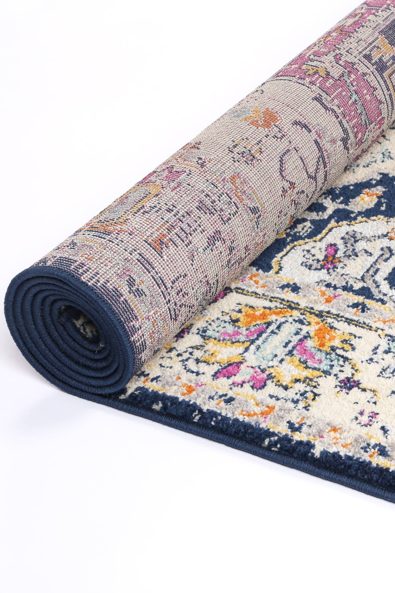 Roselle Nicosia Navy & Pink Transitional Rug