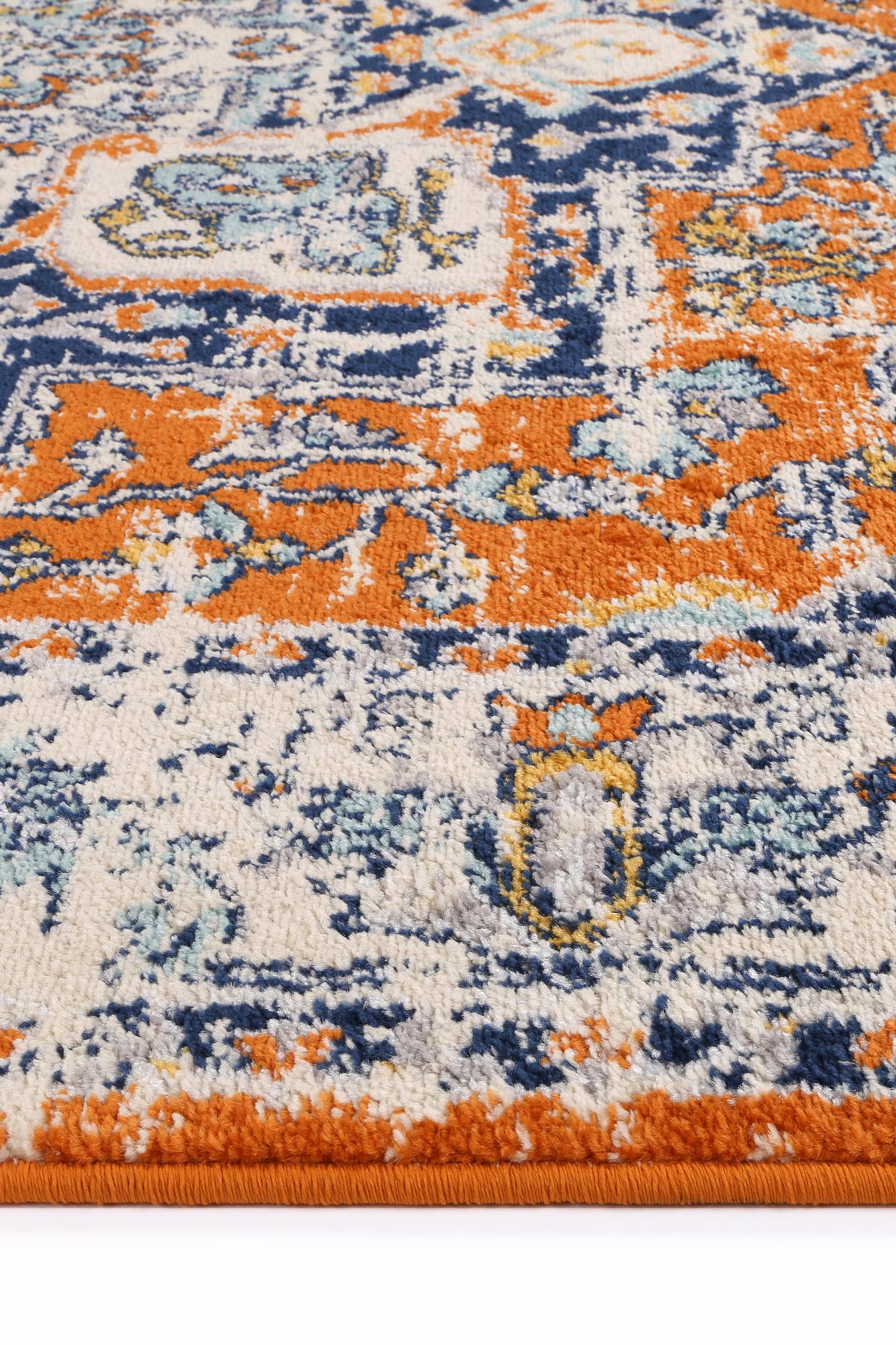 Roselle Messina Orange & Blue Transitonal Rug