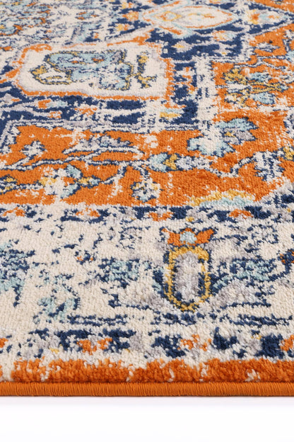 Roselle Messina Orange & Blue Transitonal Rug