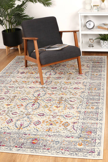 Roselle Ferla Grey & Multi Transitional Rug