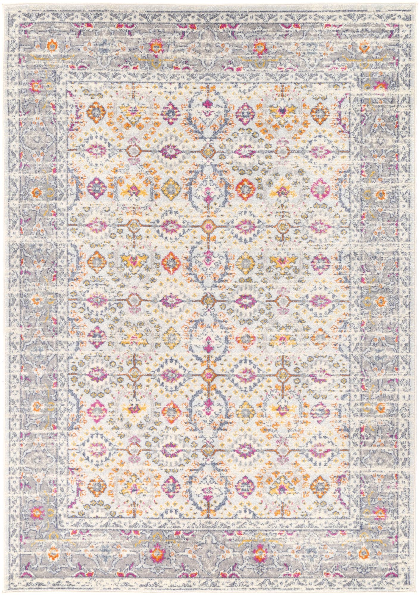Roselle Ferla Grey & Multi Transitional Rug