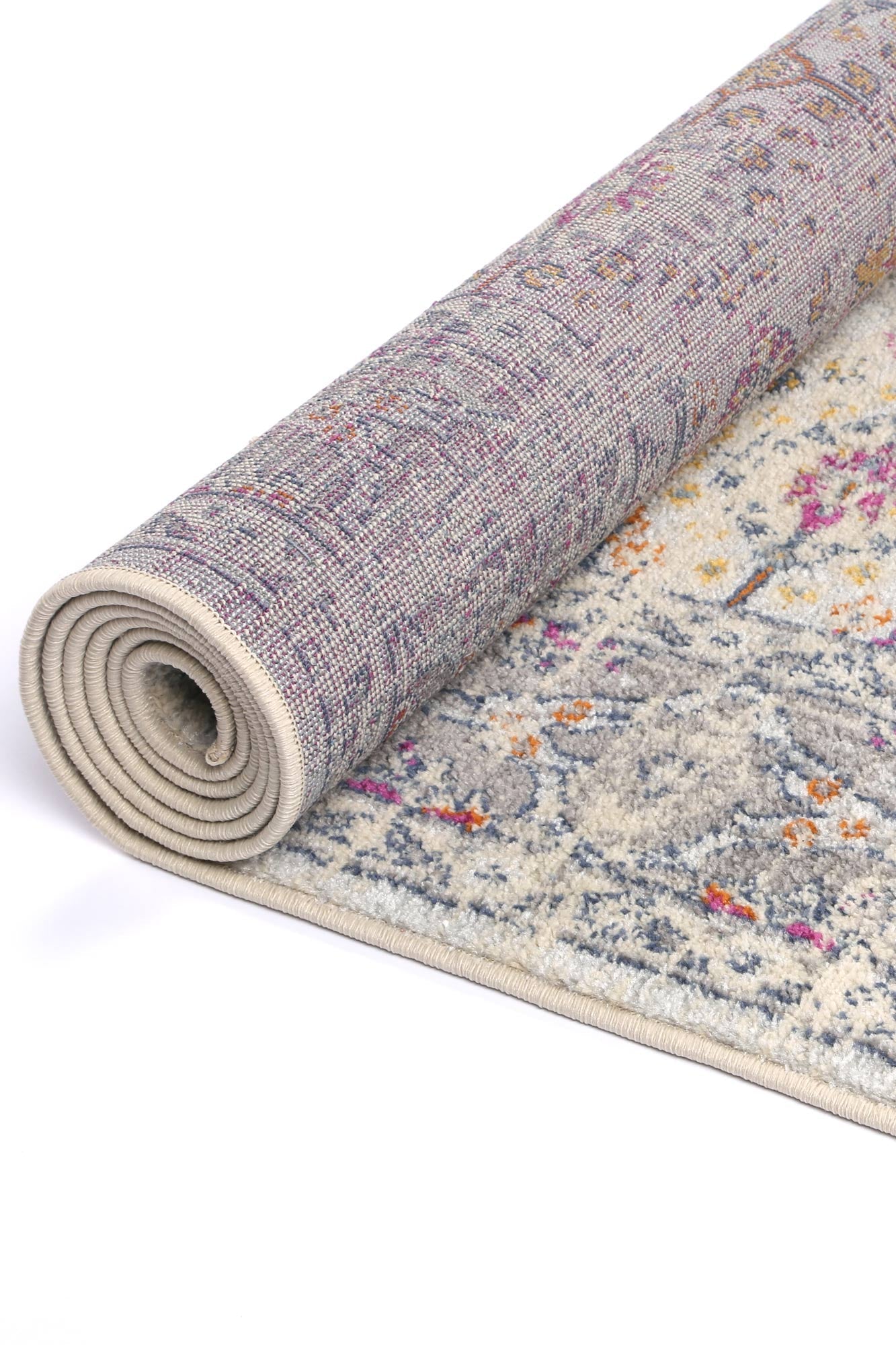 Roselle Ferla Grey & Multi Transitional Rug