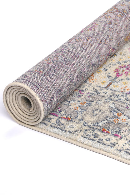 Roselle Ferla Grey & Multi Transitional Rug