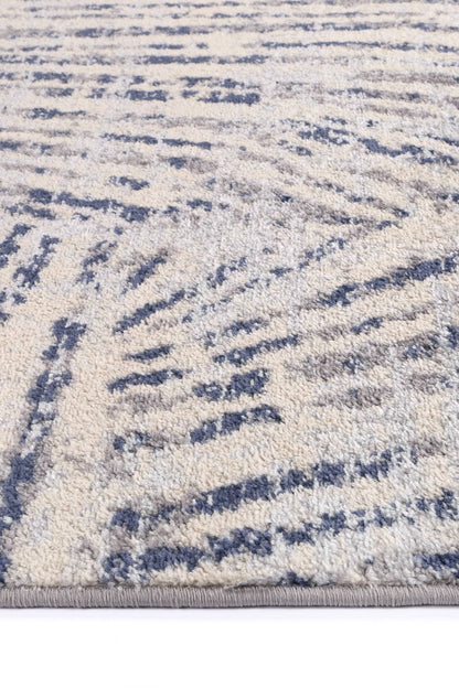 Roselle Ferraro Ivory & Blue Geometric Rug