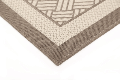 Briarwood Beige Geometric Ikat Bordered Rug