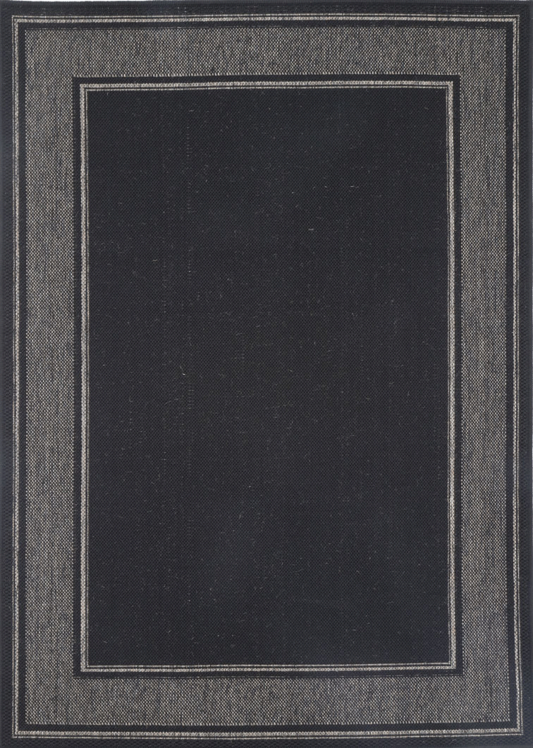 Briarwood Black Bordered Line Pattern Rug
