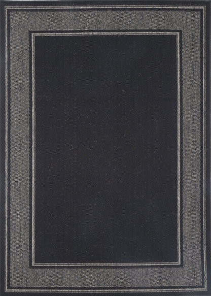 Briarwood Black Bordered Line Pattern Rug