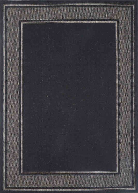 Briarwood Black Bordered Line Pattern Rug