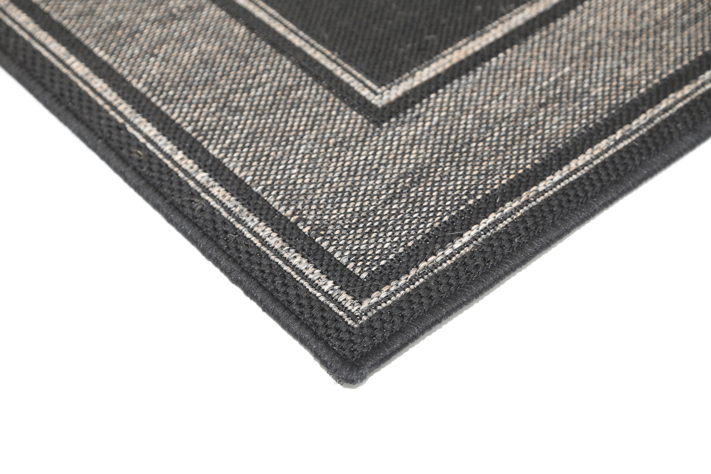 Briarwood Black Bordered Line Pattern Rug