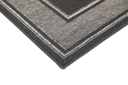 Briarwood Black Bordered Line Pattern Rug