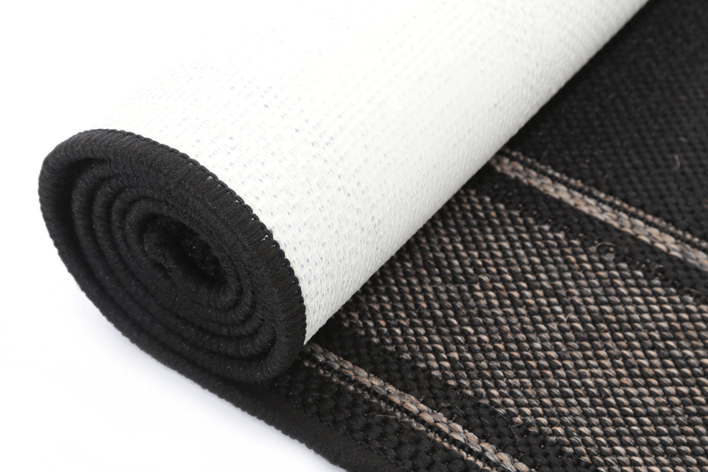 Briarwood Black Bordered Line Pattern Rug