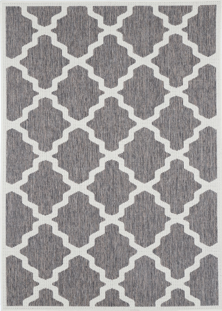 Briarwood Grey and Cream Geometric Rug