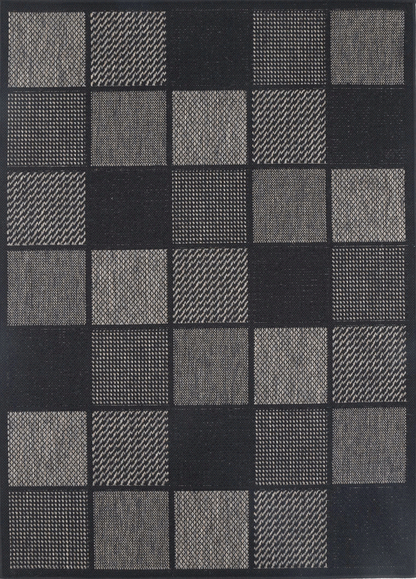 Briarwood Grey Square Shape Patterned Ikat Rug