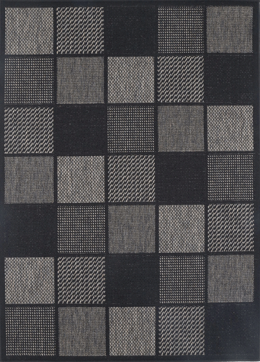 Briarwood Grey Square Shape Patterned Ikat Rug