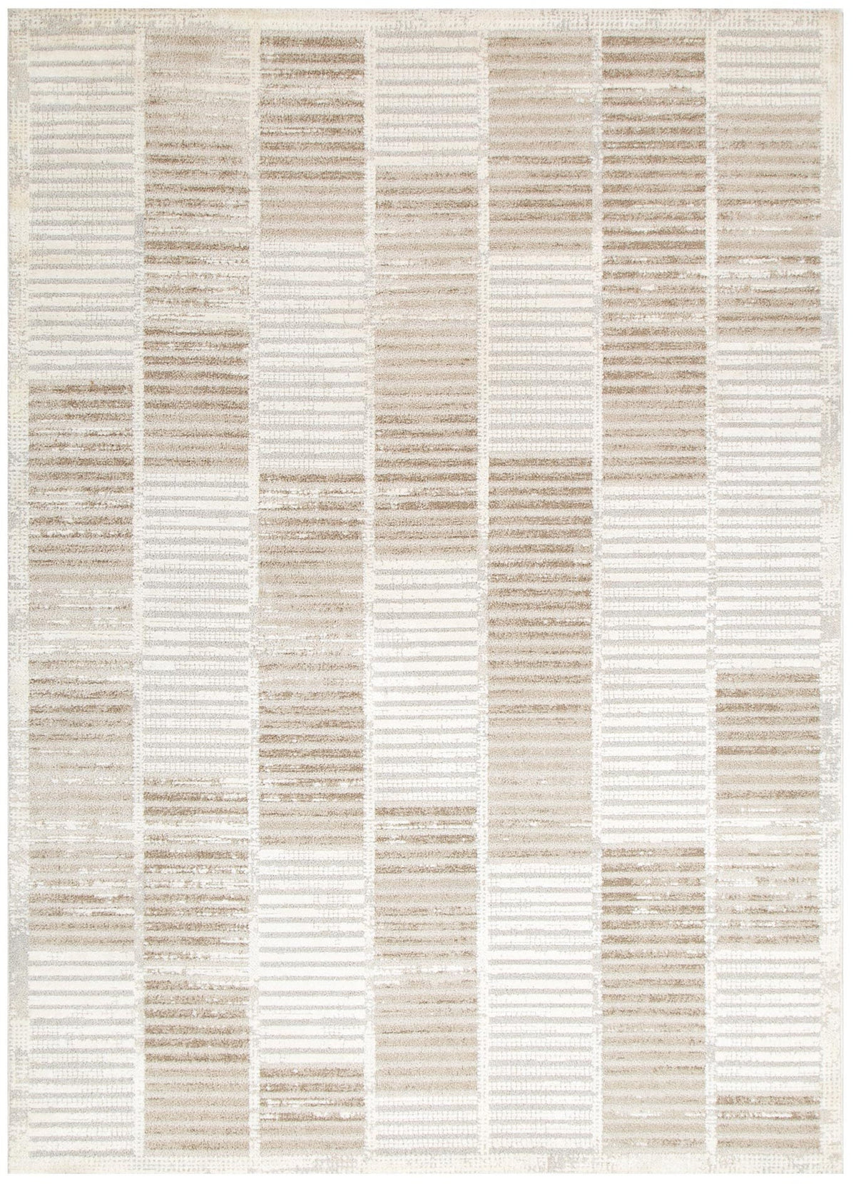 Ashen Modern Stripes Grey and Beige Rug - T100