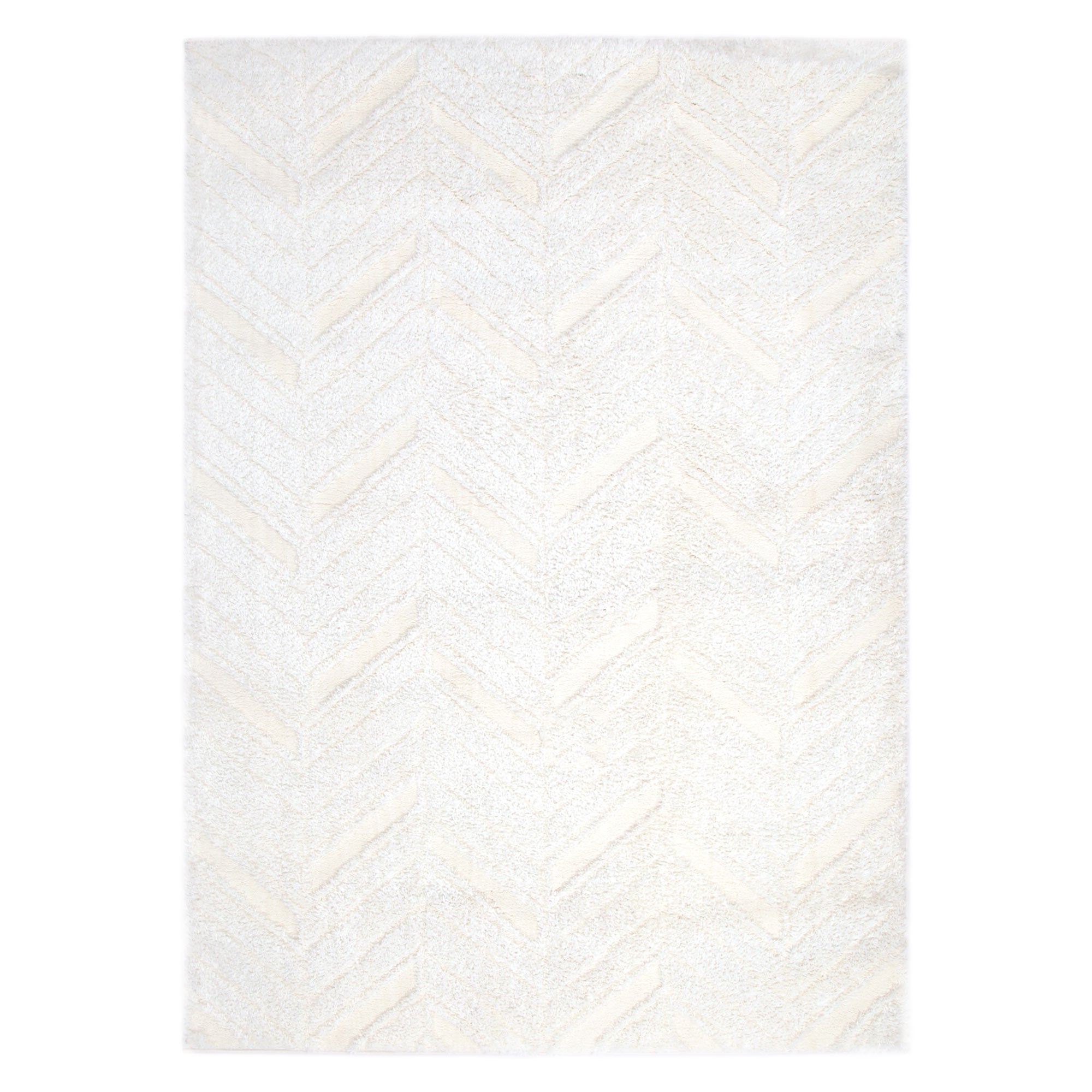 Pebble Chevron Cream Shag Rug