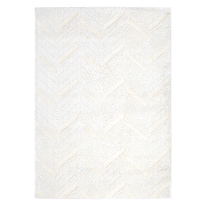 Pebble Chevron Cream Shag Rug