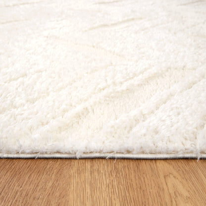 Pebble Chevron Cream Shag Rug