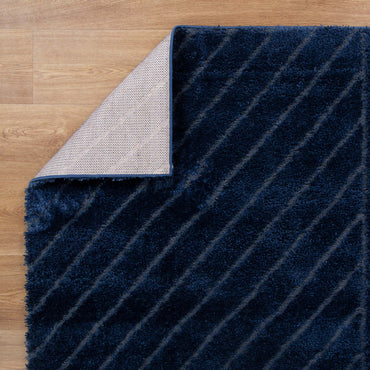 Pebble Modern Navy Shag Rug
