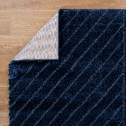 Pebble Modern Navy Shag Rug