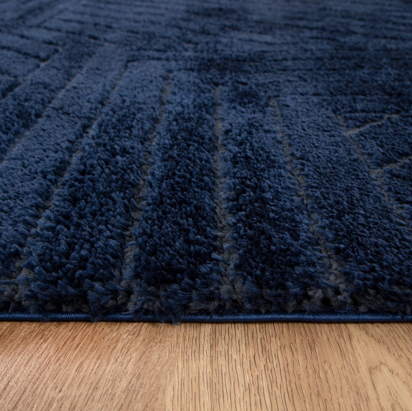 Pebble Modern Navy Shag Rug