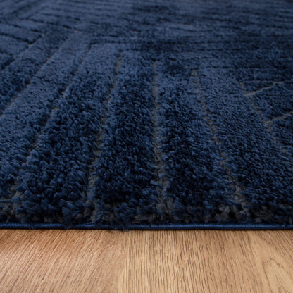 Pebble Modern Navy Shag Rug