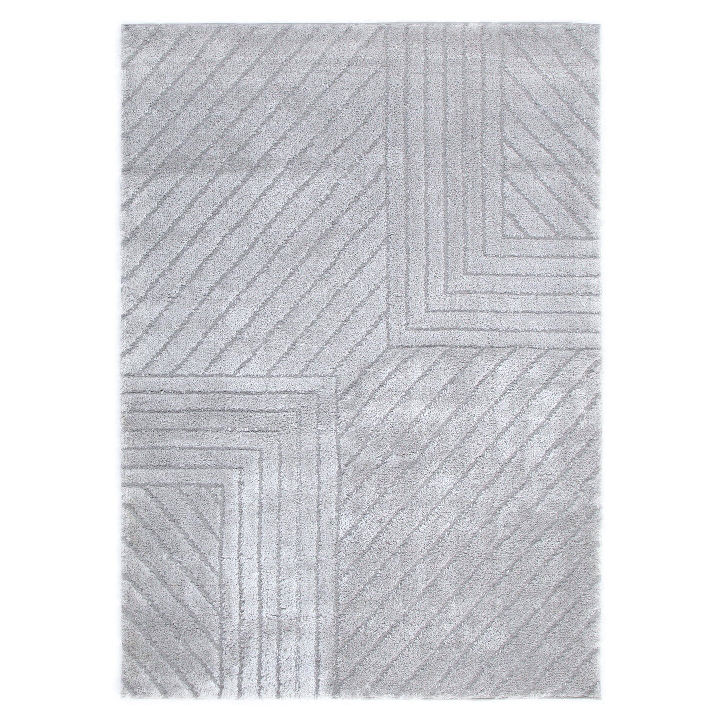 Pebble Modern Silver Shag Rug