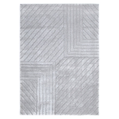 Pebble Modern Silver Shag Rug