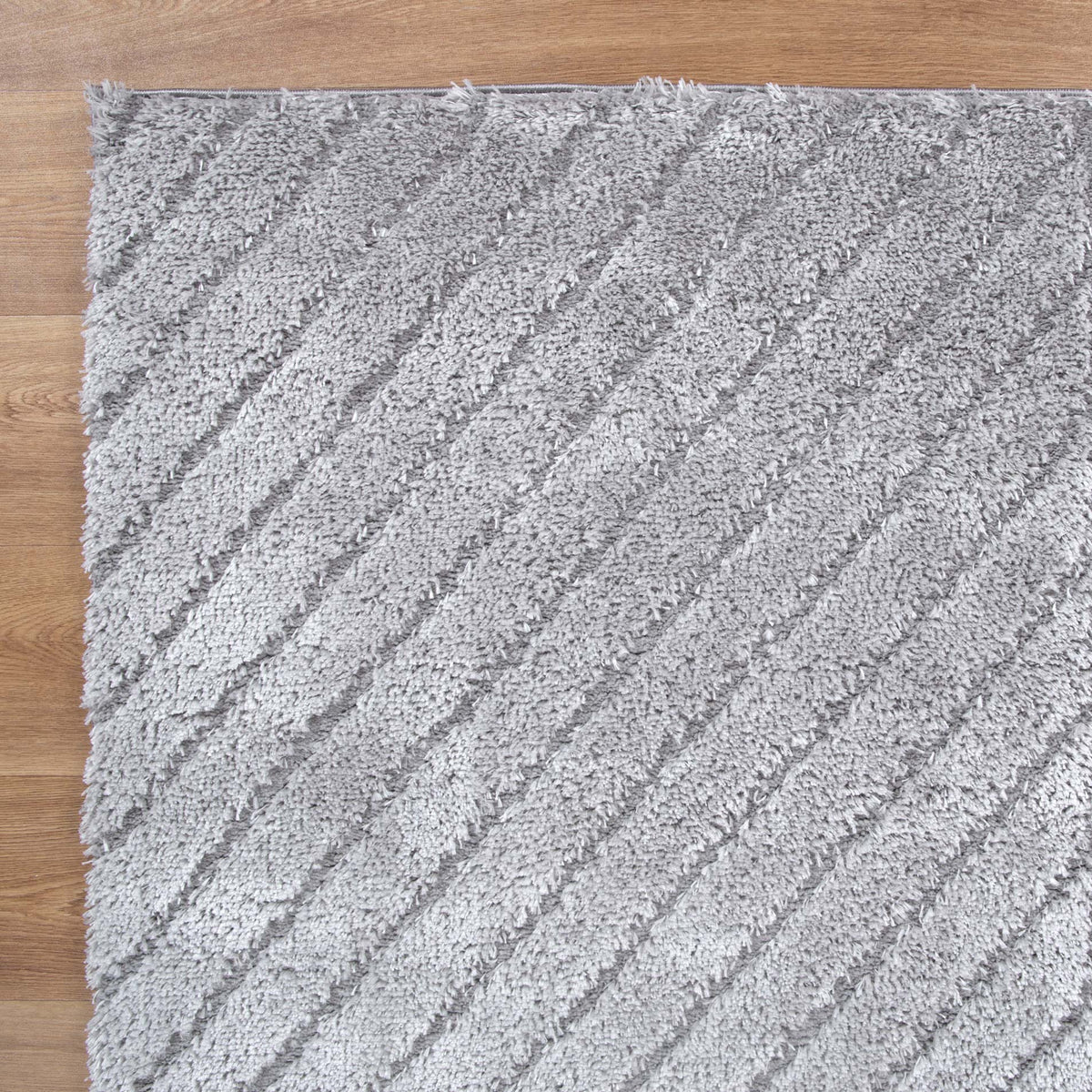 Pebble Modern Silver Shag Rug